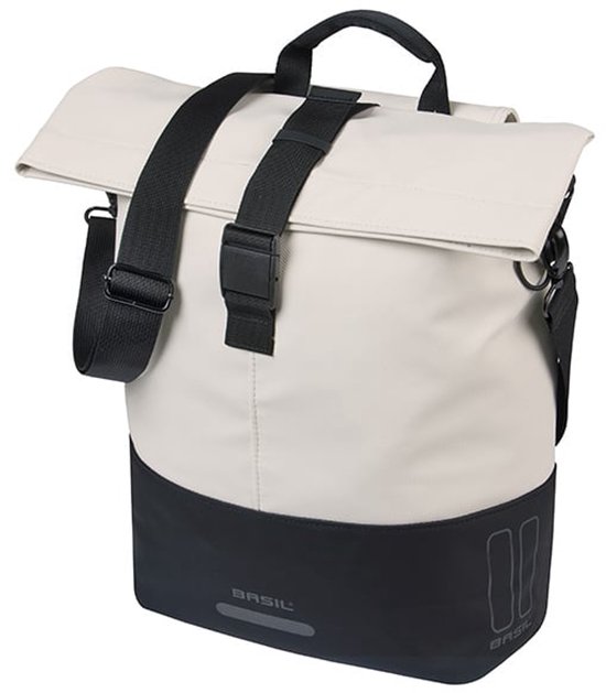 Basil Cove - Enkele fietstas - 14-16 Liter - Waterafstotend - Reflectie details - Gerecycled materiaal - MIK Hooks - wit/zwart van Merkloos