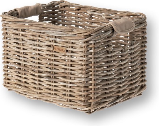 Basil Dorset Fietsmand M - Voor - Rotan - Grijs - Medium van Basil