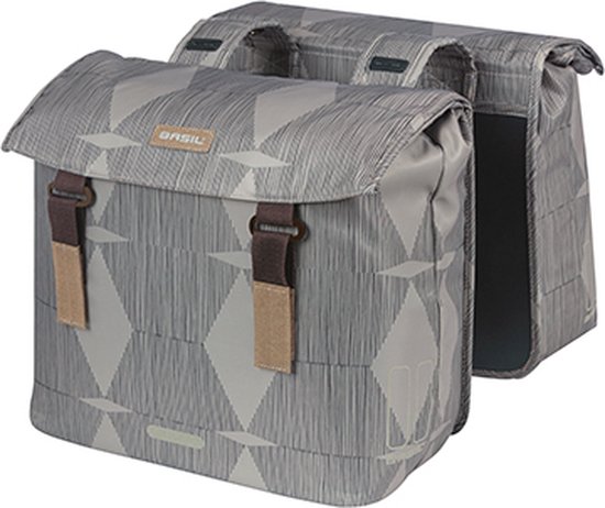 Basil Elegance Dubbele Fietstas - 40-49 Liter - Chateau Taupe van Basil