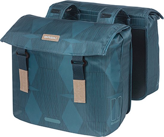 Basil Elegance Dubbele Fietstas - 40-49 Liter - Estate blauw van Basil
