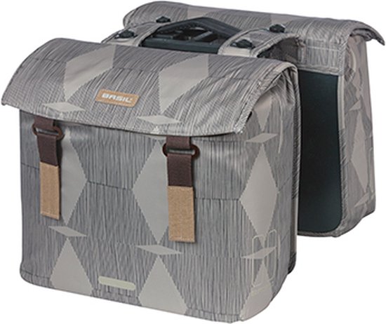 Basil Elegance Dubbele Fietstas MIK - 40-49 Liter - Chateau Taupe van Basil