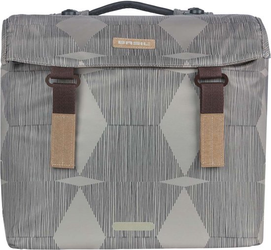 Basil Elegance dubbele fietstas MIK, 40-49L, chateau taupe van Basil