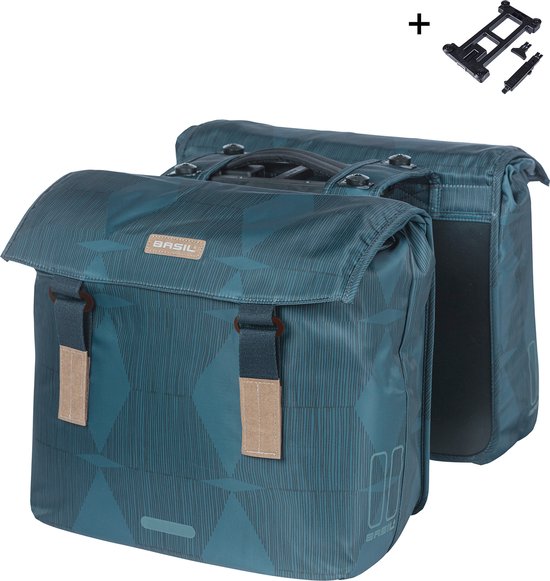 Basil Elegance dubbele fietstas MIK, 40-49L, estate blue van Basil