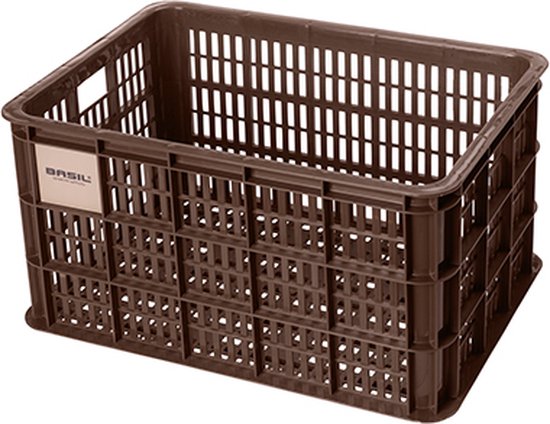 Basil Fietskrat L - Groot - 40 Liter - Bruin van Basil