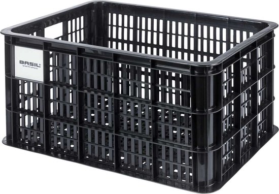 Basil fietskrat MIK L, 40L, gerecycled kunststof, black van Basil