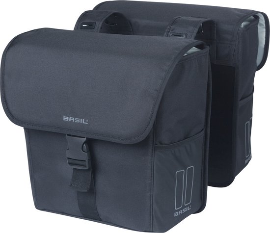 Basil GO dubbele fietstas, 32L, solid black van Basil