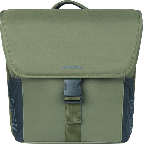 Basil GO - Dubbele fietstas MIK - 32L - Solid black - Waterafstotend - Reflectiedetails van Basil
