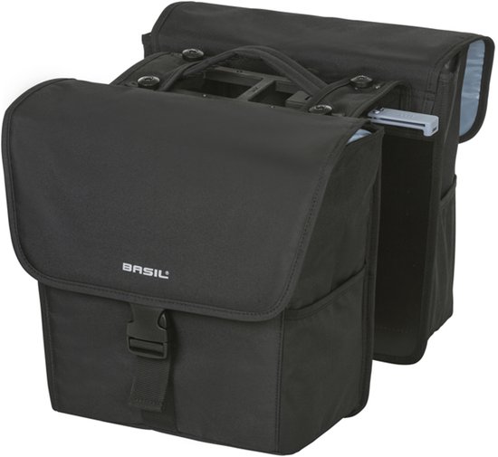 Basil GO dubbele fietstas MIK, 32L, solid black van Basil