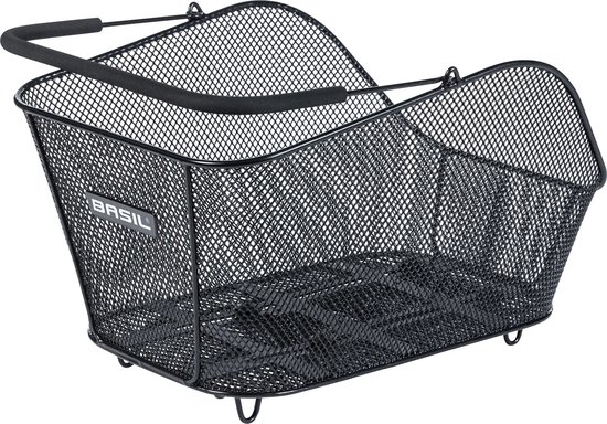 Basil Icon M MIK Fietsmand - Achter - Staal - Zwart - Medium- Comfortabele handgreep- van Basil