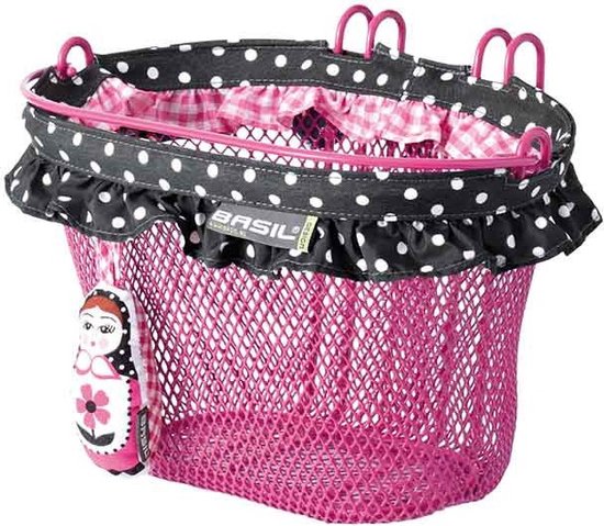 Basil Jasmin Baboushka Kinderfietsmand - Staal - Inclusief Haken - Zwart van Basil