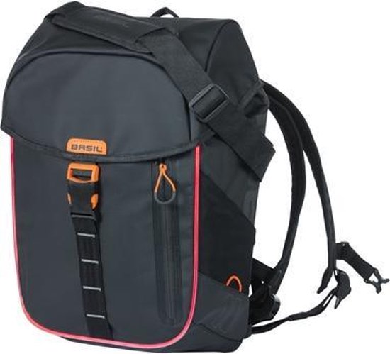 Basil Miles Fietsrugzak Nordlicht - Enkele Fietstas - Zwart - 13 Liter van Basil