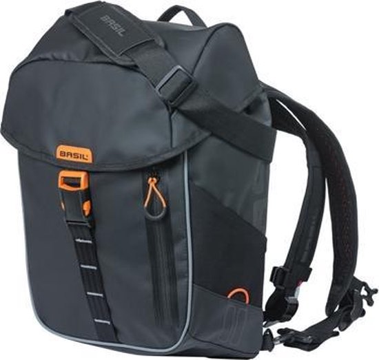 Basil Miles Tarpaulin Fietsrugzak - Enkele fietstas - Zwart - 13 Liter van Basil