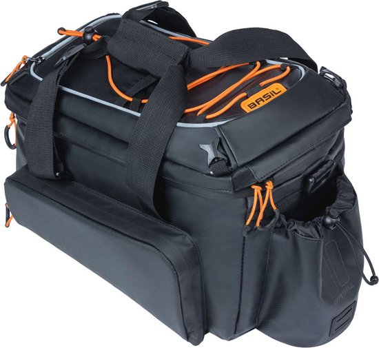 Basil Miles Tarpaulin trunkbag XL Pro- Waterdicht - MIK-9-36L-black orange - extra geïsoleerd vak voor bidon. van Basil