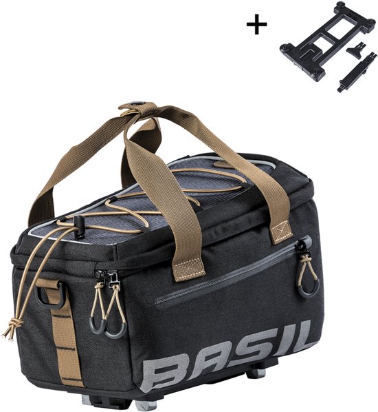 Basil Miles Trunkbag MIK - Bagagedragertas - Zwart/Grijs - 7 Liter van Basil