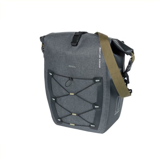 Basil Navigator Storm Enkele Fietstas - L - 25-31 Liter - Waterdicht - Zwart van Basil