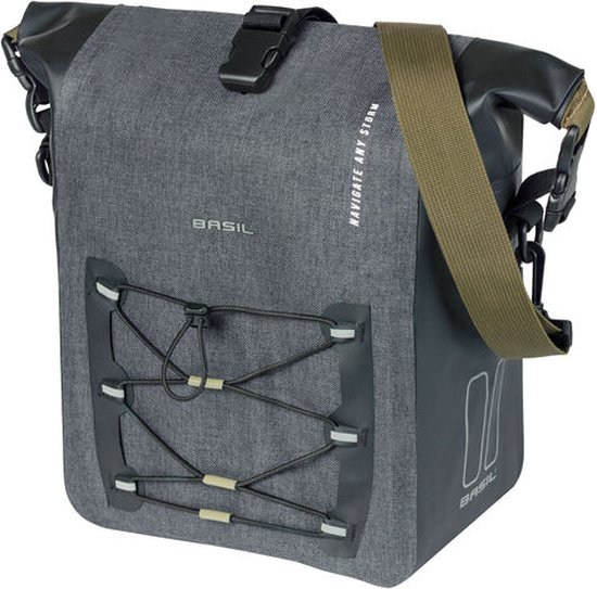 Basil Navigator Storm Enkele Fietstas - M - 12-15 Liter - Waterdicht - Zwart van Basil