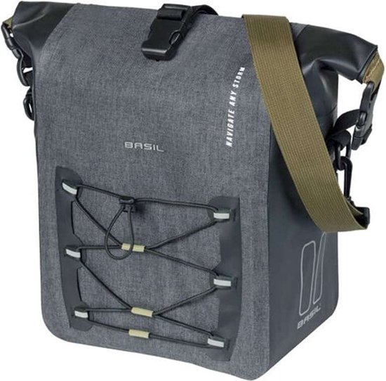 Basil Navigator Storm Enkele Fietstas - M - MIK SIDE - 12-15 Liter - Waterdicht - Zwart van Basil
