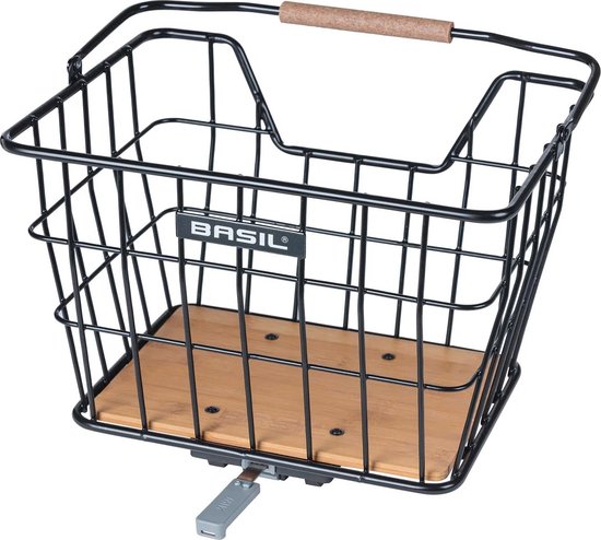 Basil Nordland fietsmand MIK, 23L, zwart/natural bruin van Basil