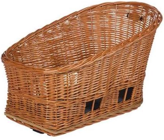 Basil Pasja Hondenfietsmand MIK M - Achter - Riet - Medium - Bruin - 45 cm van Basil