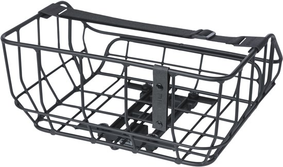 Basil Portland fiets achtermand MIK, 25L, mat zwart -aluminium -verstelbare bevestigingsband van Basil