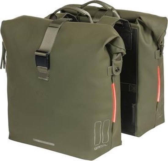Basil SoHo Dubbele fietstas Nordlicht - Mosgroen - 41 Liter van Basil