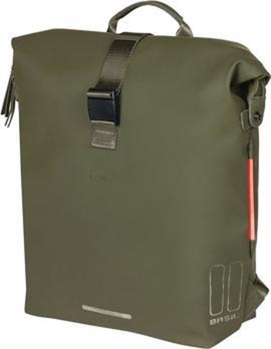 Basil SoHo Fietsrugzak Nordlicht - Enkele fietstas - Mosgroen - 17 Liter van Basil