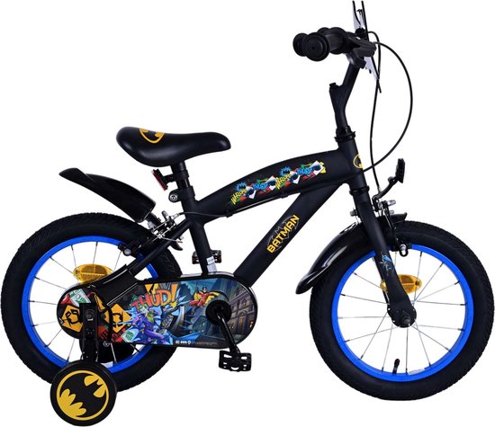 Batman Kinderfiets - Jongens - 14 inch - Zwart - Twee handremmen van Batman
