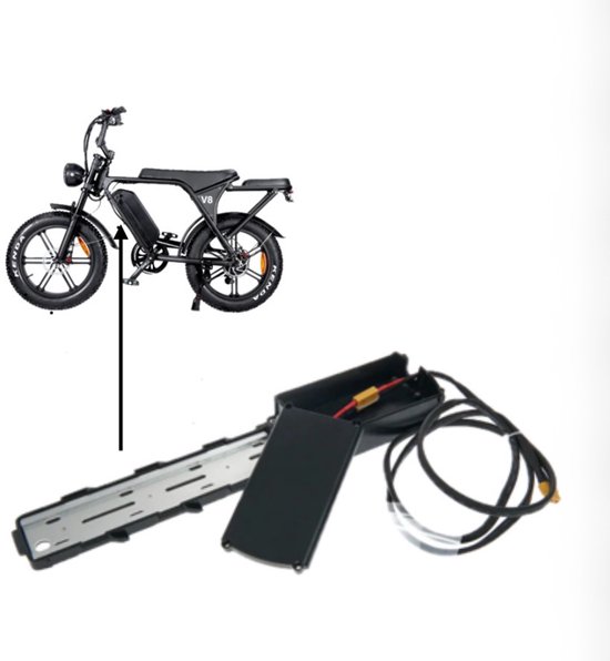 Batterijhouder fat bike - ouxi v8 accuhouder - geschikt voor alle modellen fat bikes ouxi - houder elektrische fiets - inclusief stepgo airtag houder van Ouxi