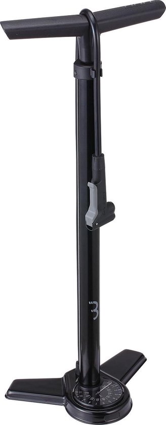 BBB Cycling AirSteel Fietspomp met Drukmeter - Fiets Pomp Racefiets en Mountainbike - Voetpomp Extra Lang 11 Bar - Zwart - BFP-27 van BBB Cycling