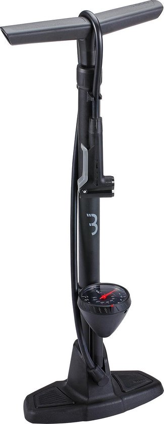 BBB Cycling AirWave Fietspomp met Drukmeter - Fiets Pomp Racefiets en Mountainbike - Voetpomp Fiets 9 Bar - Zwart - BFP-20 van BBB Cycling