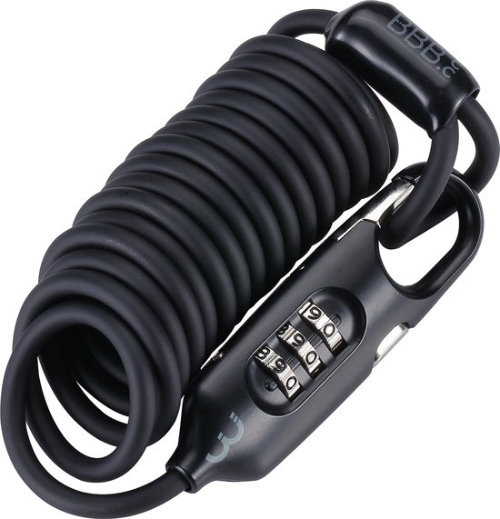 BBB Cycling CoilSafe Kabelslot - Fietsslot Cijferslot - Compact en Lichtgewicht - Zwart - 4.8 mm x 180 cm - BBL-56 van BBB Cycling