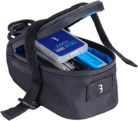 BBB Cycling Combiset Easypack Zadeltas Fiets - Racefiets Tas - Met Uitgebreide Toolkit - Zwart - Maat S - BSB-56 van BBB Cycling