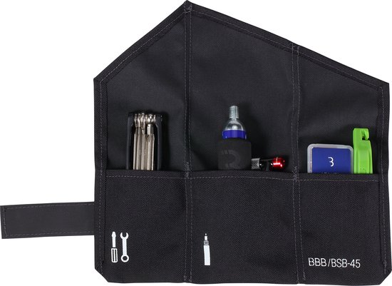 BBB Cycling CombiSet RollPack CO2 Zadeltas Fiets - LeakFix - Inclusief Gereedschapsset - Zwart - 0.25 L - BSB-59 van BBB Cycling