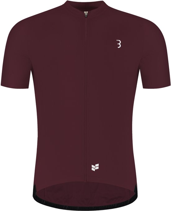 BBB Cycling ComfortFit R - Duurzaam Fietsshirt Heren Korte Mouw - 15-25 °C - Ademend MTB en Wielrenshirt - 3 Achterzakken - Bordeaux Rood