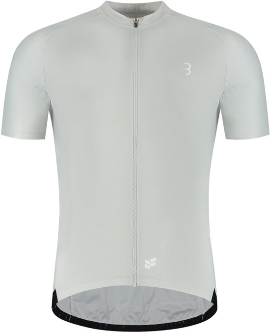 BBB Cycling ComfortFit R - Duurzaam Fietsshirt Heren Korte Mouw - 15-25 °C - Ademend MTB en Wielrenshirt - 3 Achterzakken - Licht Grijs