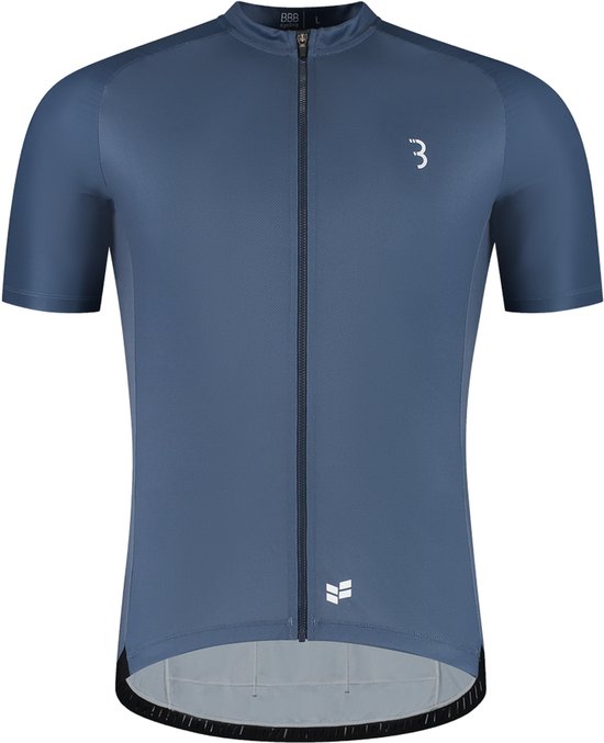 BBB Cycling ComfortFit R - Duurzaam Fietsshirt Heren Korte Mouw - 15-25 °C - Ademend MTB en Wielrenshirt - 3 Achterzakken - Staal Blauw