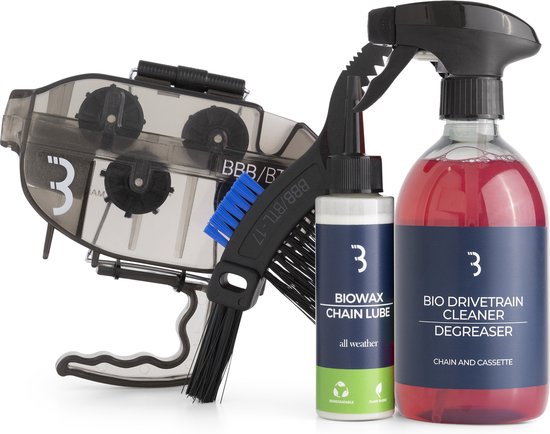 BBB Cycling DriveTrain Maintenance Set – Kettingreiniger Fiets – Kettingolie Fiets – Biologisch Afbreekbare Chain Cleaner – Plantaardige Bike Cleaner – Fiets Schoonmaak Set - Fiets Cadeau - BTL-302