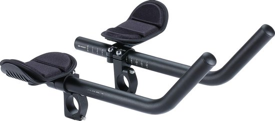 BBB Cycling Extra Lang Opzetstuur Racefiets - Verstelbaar Ligstuur met Armsteun - Tijdritstuur - Triathlon Stuur - Compatibel met 31.8 of 25.4 mm Fietsstuur - AeroMax BHB-60 van BBB Cycling