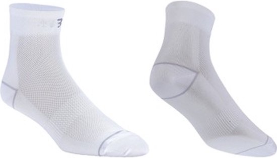BBB Cycling Fietssokken Wit - 2 Paar - Lengte: 10cm - Duurzame Wielrensokken Zomer - Maat 35/38 - Fietssokken Heren en Dames - CombiFeet BSO-06 van BBB Cycling