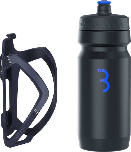 BBB Cycling FlexCage - Lichtgewicht Bidonhouder met Bidon - 550ml - Zwart / Blauw - Racefiets & Mountainbike - Drinkbushouder Fiets - BBC-36C van BBB Cycling