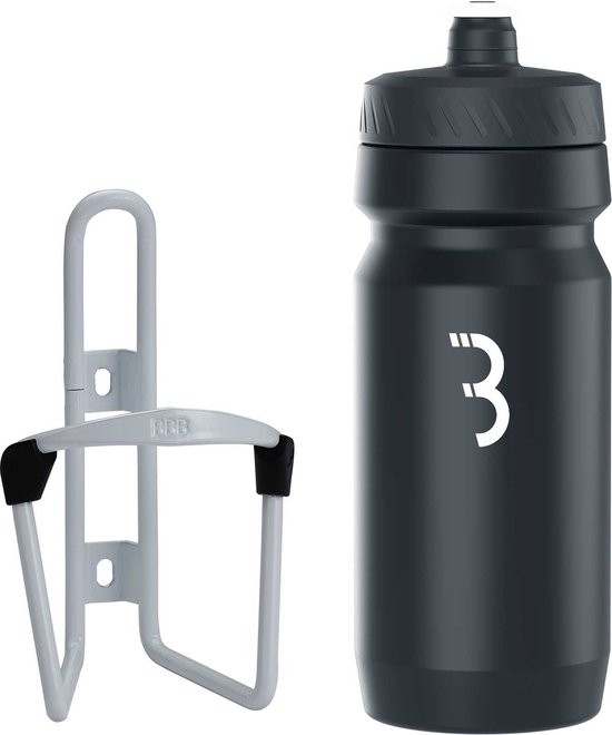 BBB Cycling FuelTank - Aluminium Bidonhouder met Bidon - 550ml - Wit / Zwart - Racefiets & Mountainbike - Drinkbushouder Fiets - BBC-03C van BBB Cycling
