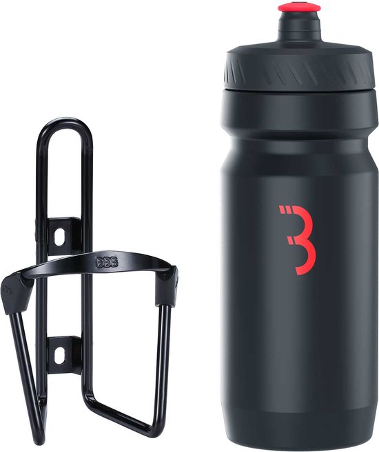 BBB Cycling FuelTank - Aluminium Bidonhouder met Bidon - 550ml - Zwart / Rood - Racefiets & Mountainbike - Drinkbushouder Fiets - BBC-03C van BBB Cycling
