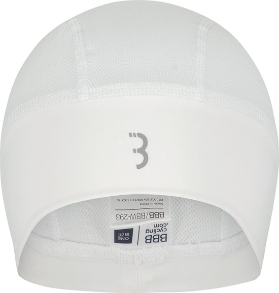 BBB Cycling Helmmuts Zomer - Fietsmuts Voor Onder Helm - 10-25 °C - Mesh Bovenstuk Voor Extra Ventilatie - Wit - One Size - ComfortCap Helmmuts Fiets BBW-293