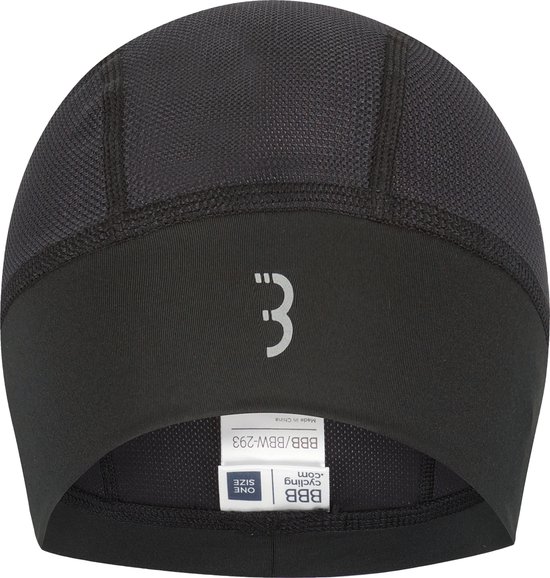 BBB Cycling Helmmuts Zomer - Fietsmuts Voor Onder Helm - 10-25 °C - Mesh Bovenstuk Voor Extra Ventilatie - Zwart - One Size - ComfortCap Helmmuts Fiets BBW-293 van BBB Cycling