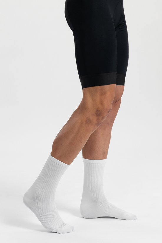 BBB Cycling Hoge Fietssokken Wit - 3 Paar - Lengte: 18cm - Duurzame Wielrensokken Zomer - Maat 44/49 - Fietssokken Heren en Dames - Ecofeet BSO-22