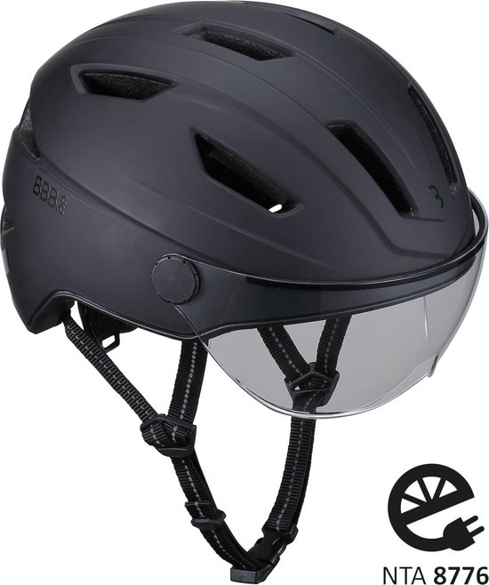 BBB Cycling Move Faceshield Transparant Fietshelm BHE-57 - Speed Pedelec, E-bike & Snorfiets - NTA 8776 - Mat Zwart - Maat L