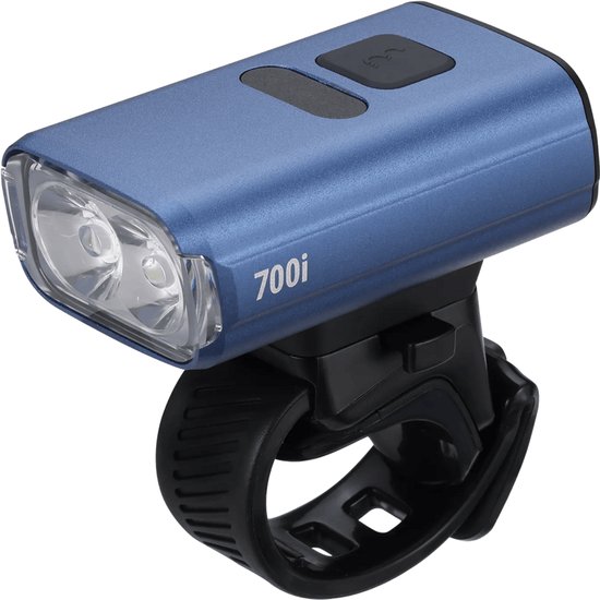 BBB Cycling NanoStrike 700i Koplamp Fiets - 700 Lumen - USB Oplaadbaar - Brandtijd: 45 uur - IPX6 Regenbestendig - Fietsverlichting Racefiets & Mountainbike - Blauw - BLS-262i