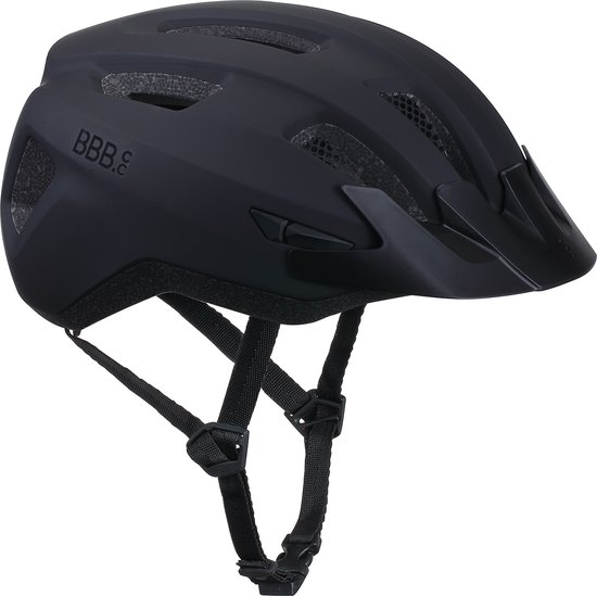 BBB Cycling Racefiets Helm - Large: 58 - 62 CM - Wielrennen, MTB & Stadfiets - Wasbare Padding - Met Bevestiging Achterlicht - Fietshelm Dames & Heren - Mat Zwart - Condor 2.0 BHE-173