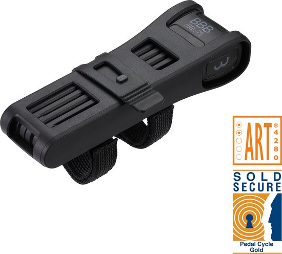BBB Cycling SecureFold Vouwslot Fiets - ART 2 En Sold Secure Silver Gecertificeerd Fietsslot - 8mm x 25 mm - Zwart - BBL-73 van BBB Cycling