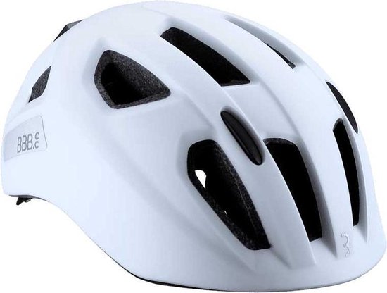 BBB Cycling Sonar Kinderhelm Fiets - Fietshelm Kinderen - Sporthelm Kind - Mat Wit- Maat M - BHE-171 van BBB Cycling